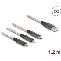 DeLOCK USB RGB Ladekabel 3 in 1 Typ-A zu Lightning 1,20m