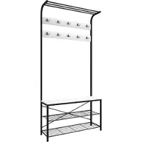 Hioshop bois,métal,banc,armoire à chaussures,étagère à chaussures,portemanteau,commode de siège,portemanteauTaliro