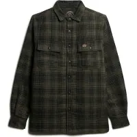 Superdry Homme Surchemise Zippée en Laine à Carreaux Avec Doublure en Polaire Vert Taille: S