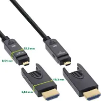InLine Câble HDMI AOC, Câble HDMI ultra haut débit, 8K4K, noir, 10m (40 m), Câble vidéo, Noir
