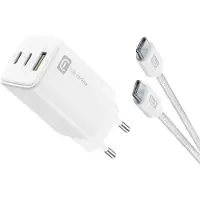 Cellularline ACHKITC2CGAN65TABW chargeur d'appareils mobiles Ordinateur portable, Smartphone, Tablette Blanc Secteur Charge rapide Intérieure