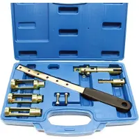 Wiltec Coffret 8 pcs. Compresseur ressort de soupape Kit d‘outils Démonte Joint queue de soupape 8V 12V 16V