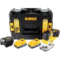 DeWalt DCS 334 E2T Scie sauteuse oscillante sans fil 18 V Brushless + 2x Powerstack batterie 1,7 Ah + chargeur + TSTAK