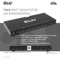 Club 3D CLUB3D CSV-1383 répartiteur vidéo HDMI 8x HDMI