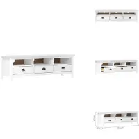 vidaXL Armoire TV Hill Blanc 158x40x47 cm Pin massif - Meuble TV