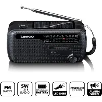 Lenco Radio d'urgence MCR-113BK 1 W Noir mat