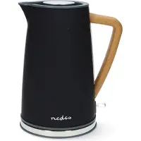 Nedis Bouilloire - 1.7 l - Soft-Touch - Noir - Rotation 360 degrés - Elément chauffant dissimulé - Strix Controller - Boil-dry protection