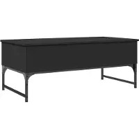 The Living Store Table basse noire 100x50x40 cm bois composite et métal