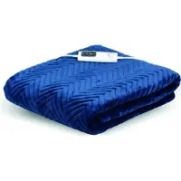 Dreamland Couverture chauffante Deluxe Bleu à Motif Chevrons - Hurry Home - Large