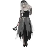 Smiffy'S Adult Women's Graveyard Bride Costume, robe et voile de rose, Legends Of -