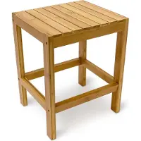 Relaxdays Tabouret en bambou Table pour plantes tabouret salle de bain HxlxP: 40 x 28 x 32 cm table appoint déco, nature