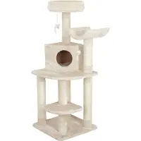 Kerbl Eck-Kratzbaum Zirkonia 50x60x130cm, für Zimmerecken, mit Sisal beige 81621