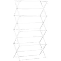 HOMCOM Séchoir à linge pliable , 8 niveaux, métal et plastique, blanc