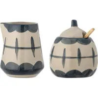 Bloomingville Allium Pot À Lait Et Sucrier | Bleu | Grès | 82057649