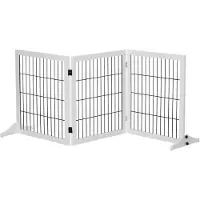 PawHut : Barrière de sécurité pour chiens, grille de protection pour chiens, couleur blanche