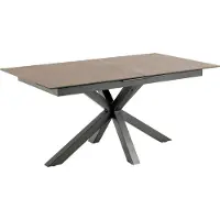 Ebuy24 Heaven table de salle à manger 90x168/210cm avec 1 plateau supplémentaires marron.