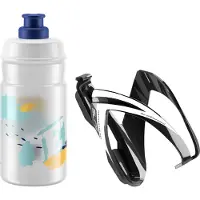 Elite CEO Bottle Cage + Jet Bottle Kit Black Glossy/Clear Blue 350 ml