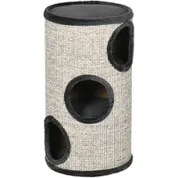 PawHut , griffoir pour chat, arbre à chat avec 3 cachettes, jouet pour chat, gris