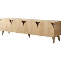 Skye Decor , Mesta - Sapphire Oak v2, meuble TV, PANNEAUX DE PARTICULES 100 % REVÊTUS DE MÉLAMINE, chêne, 180 x 35 x 50 cm