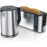 Arendo Breakfast Set en argent - Bouilloire / Grille-pain