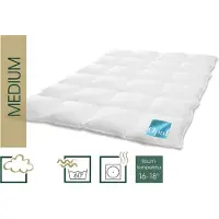 HANSKRUCHEN GmbH HANSKRUCHEN Opal couette en duvet 200x200 cm chaleur moyenne 90% duvet lavable pour personnes allergiques respirante à caissons blanche