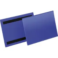 Durable Pochettes magnétiques pour étiquettes et identification l. 210 x H 148 mm (A5 paysage), 50 p., bleu