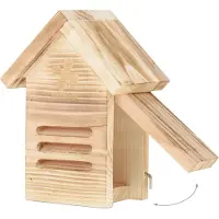 Relaxdays Hôtel à coccinelles pour le jardin - A suspendre - Bois - Naturel brun