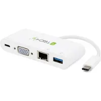 Techly IADAP-USB31-DOCK2 USB 3.1 Type-C Adapter auf USB3.0/VGA/RJ45/TypC