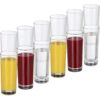Relaxdays Lot de 12 verres, boissons, Verres, Transparent
