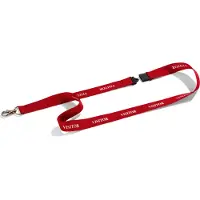 Durable Bande textile VISITOR, avec mousqueton, lot de 20, rouge.