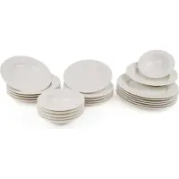 Hermia Concept , BNIRN24Y200, services de table, service de table (24 pièces), blanc, porcelaine, 22 x 22 x 2 cm