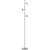 Brilliant LED Lampadaire Lea | Lampadaire intemporel | 3 flammes | métal/verre | fer/chrome/blanc | Têtes orientables | 3x E14 max 4 W