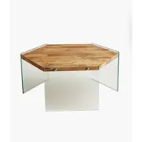 Skye Decor , Hexagon S304, table basse, chêne, 100 % PEUPLIER MASSIF, 80 x 70 x 35 cm