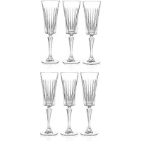 RCR Flûte à champagne Timeless Set de 6 pièces, Verres à vin, Transparent