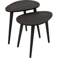 Skye Decor , Sweet Set - Anthracite, Table d'ensemble (2 pièces), Anthracite, 100 % BOIS MASSIF, 50 x 33 x 52 cm