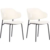 Beliani Chaise de salle à manger en tissu Ensemble de 2 chaises crème Kenai Lumarko !