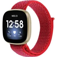 Cover-Discount Fitbit Versa / Sense - Bracelet en nylon velcro rouge (Nylon), Sangles de montre, Rouge