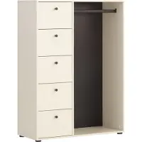 Schildmeyer Armoire Lovund, couleur crème beige, dimensions : 98 x 40 x 132 cm