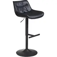 FineBuy Tabouret de bar en similicuir noir Tabouret avec dossier 86 106 cm Tabouret de cuisine Réglable en hauteur Moderne 100 kg Chaise de bar Tabouret de comptoir avec métal