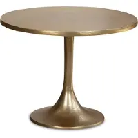 Wohnling Table basse métal doré 60x60x46,5 cm Table basse en aluminium Table de salon ronde Petite table basse moderne Table d'appoint