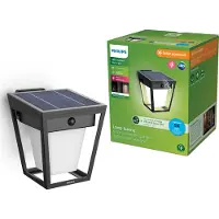 Philips Applique murale solaire à LED, double luminosité, noire, IP44