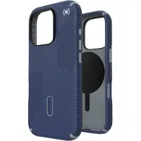 Speck Presidio2 Grip ClickLock & MagSafe - Étui pour iPhone 16 Pro (bleu côtier / gris poussière / blanc)