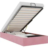 vidaXL Ottoman-lit sans matelas rose 90x190 cm velours