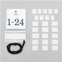 Sonstige Verlage Kit "Stick & Stitch" pour calendrier de l'Avent, chiffres, couleur noire, comprenant un modèle de broderie imprimé et soluble dans l'eau