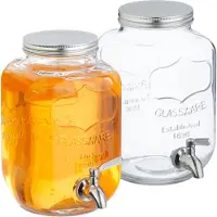 Relaxdays Distributeur de boissons, Distributeur de boissons, Argent, Transparent