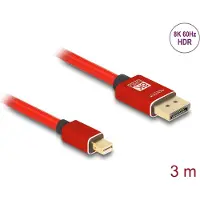 DeLOCK Mini DisplayPort vers DisplayPort Câble 8K 60 Hz 3 m rouge Mé