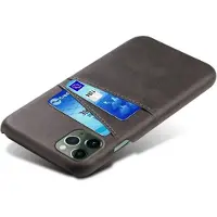 Screen Guard Professional CardCaddy Apple iPhone 15 Pro Backcase en cuir avec porte-cartes (Apple iPhone 15 Pro), Coque pour téléphone portable, Noir