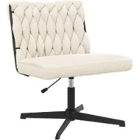vidaXL Chaise de bureau Crème Tissu en laine bouclé