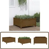 vidaXL Jardinière marron miel 82,5x82,5x39 cm bois massif de pin