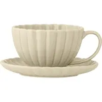 Bloomingville Ensemble de 6 tasses et soucoupes Latina naturelles